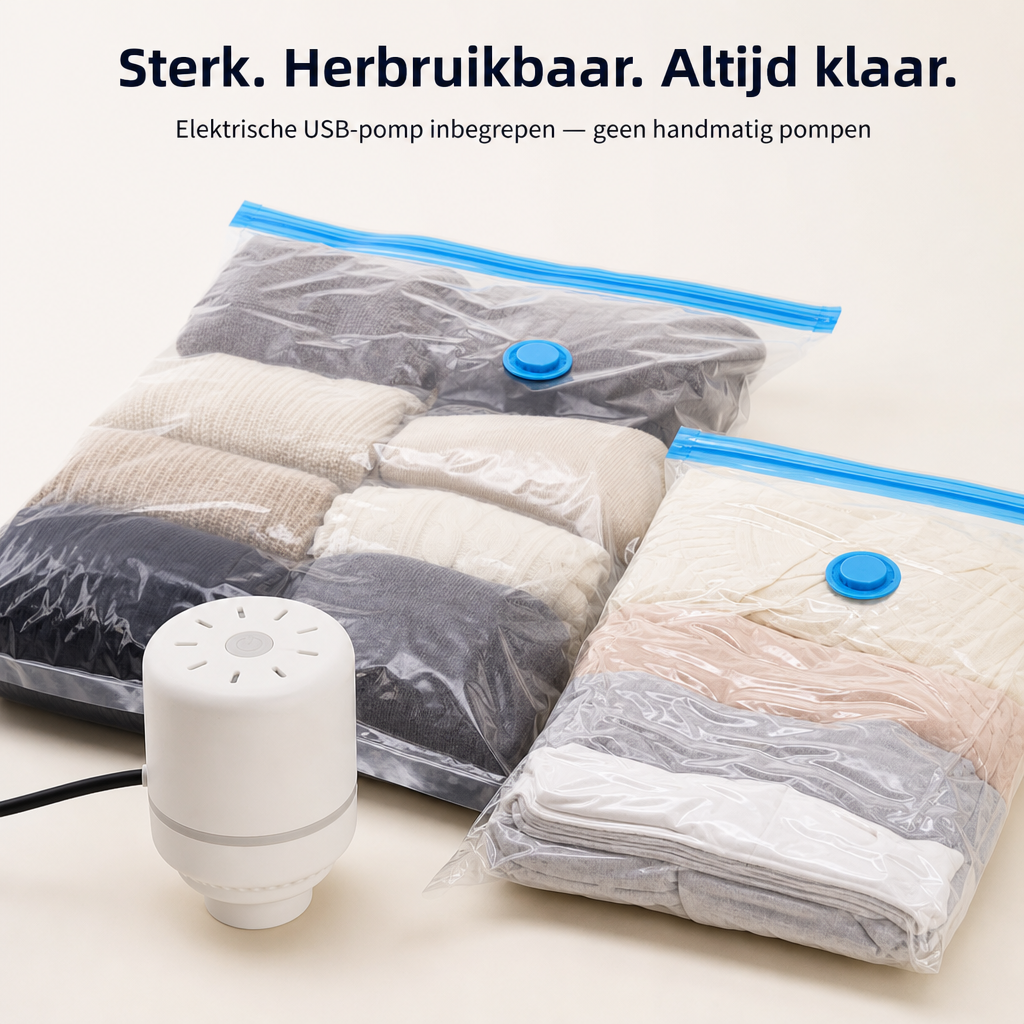 VacuPack™ - Twee keer zoveel ruimte. De helft van het gedoe.
