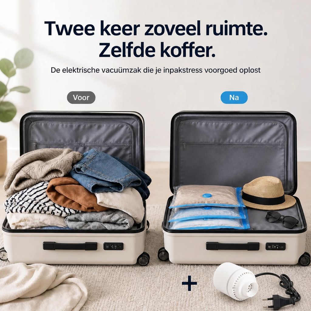 VacuPack™ - Twee keer zoveel ruimte. De helft van het gedoe.